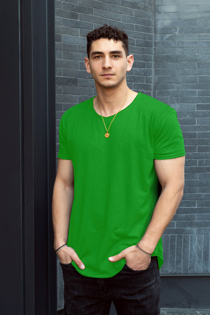 Long Fit Cuello Reventado Verde Manzana