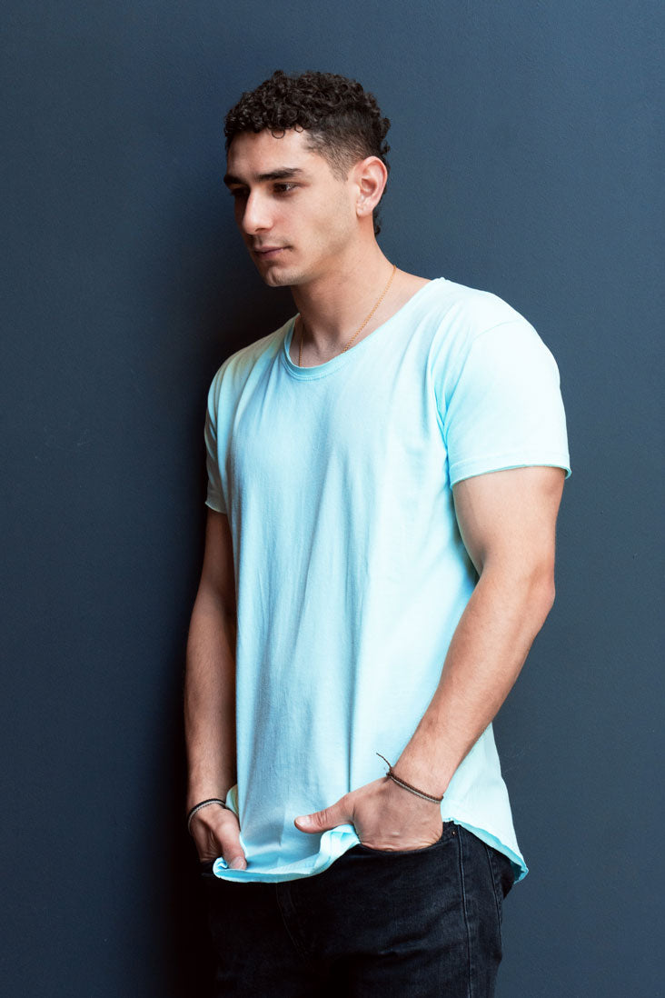 Long Fit Cuello Reventado Verde Militar