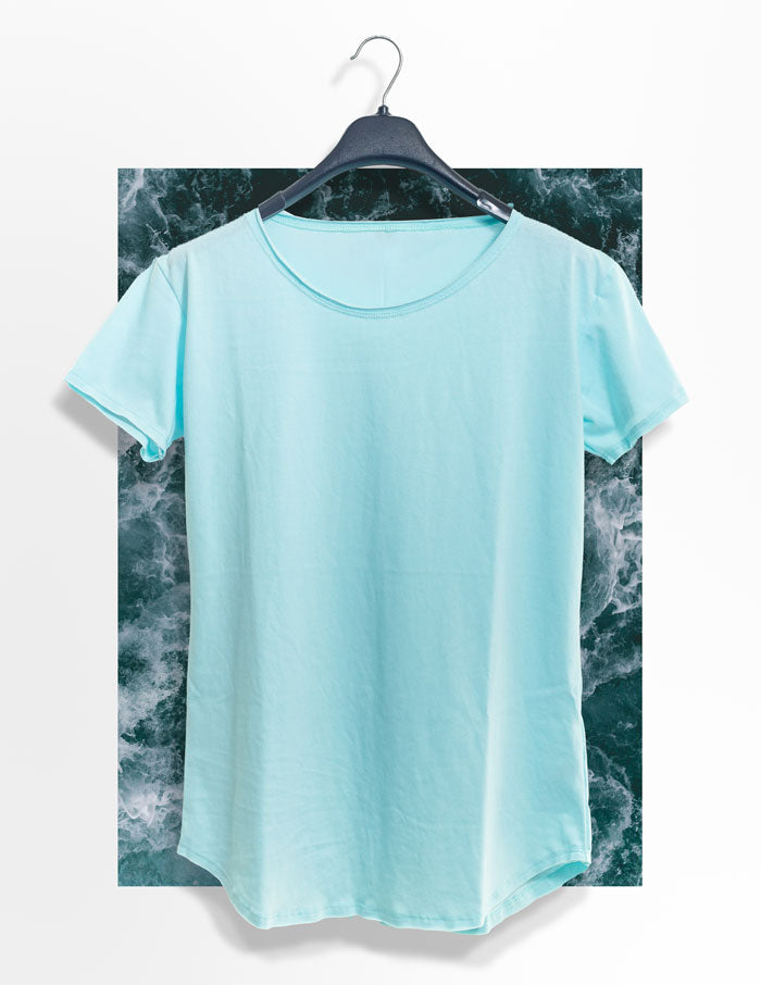 Long Fit Cuello Reventado Celeste