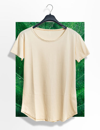 Long Fit Cuello Reventado Crema